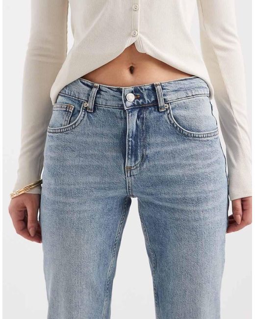 ASOS Blue Low Rise Slim Flare