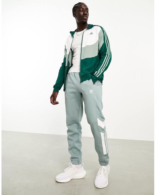 Chandal Verde Y Blanco Con Diseno Color Block De Adidas Training adidas Originals de hombre de color Verde Lyst