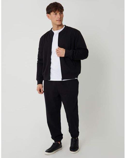 Threadbare Blue Zip Through Sweat Bomber for men