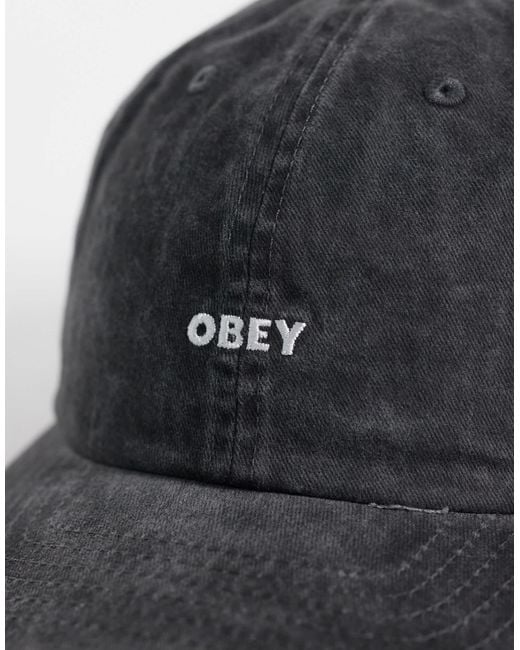 Obey Cap mit pigment-logo, 6-panel, strapback, in Gray für Herren