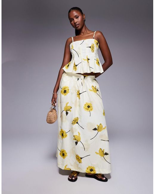 Caraco d'ensemble à imprimé fleurs River Island en coloris Yellow