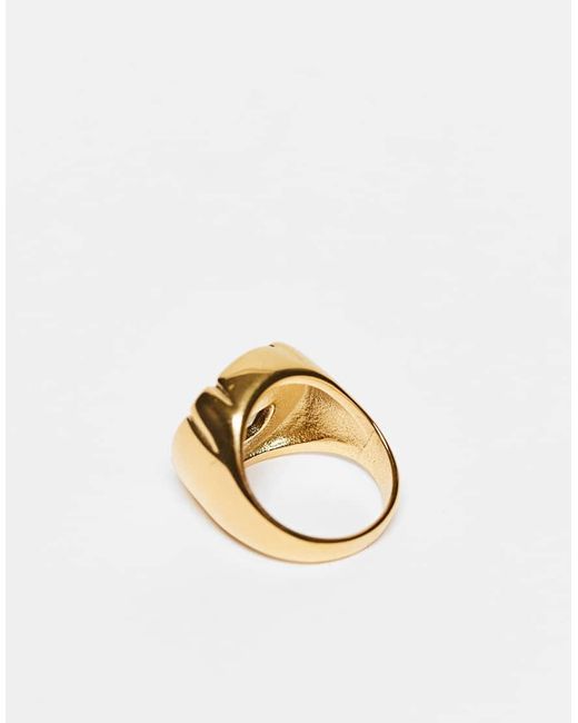 Kaiia Exclusive Stainless Steel Blue Stone Pillow Ring