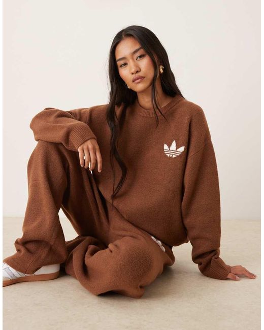 Adidas Originals Brown Knitted Jumper