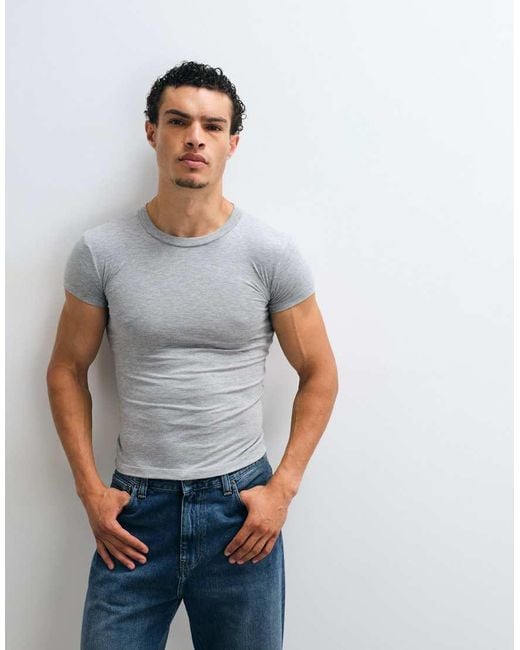 Collusion Blue Shrunken Tshirt for men