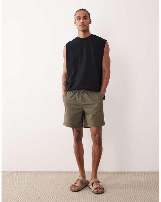 ASOS Blue Slim Mid Length Elasticated Short for men