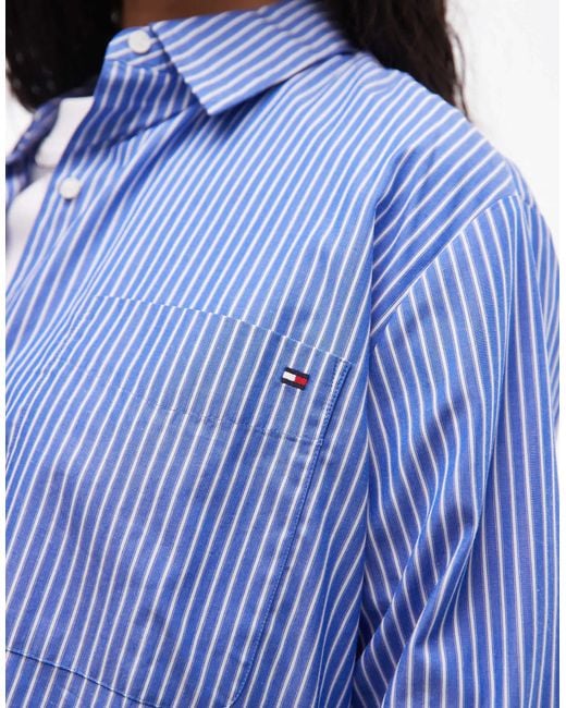 Tommy Hilfiger Blue – oversize-hemd aus popeline