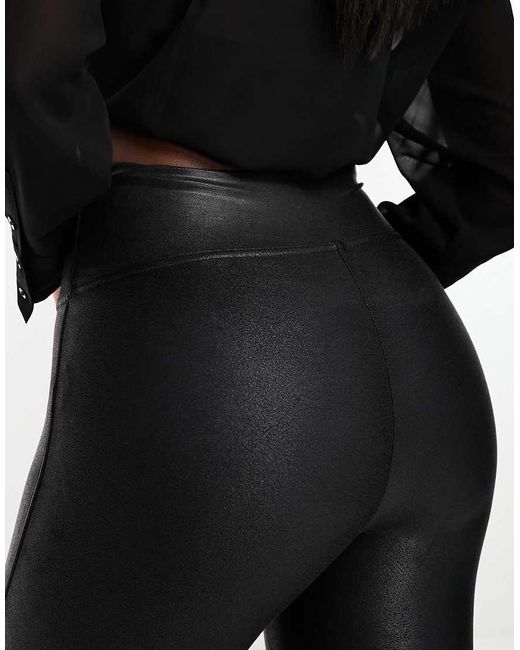 Spanx Black Faux Leather High Waist Sculpting Leggings