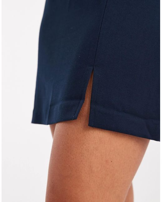 Object Blue Tailored Mini Skirt With Notch Front