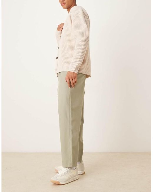 Pantalones De Corte Tapered Holgado Con Pinzas De -Verde ASOS de hombre de color Natural