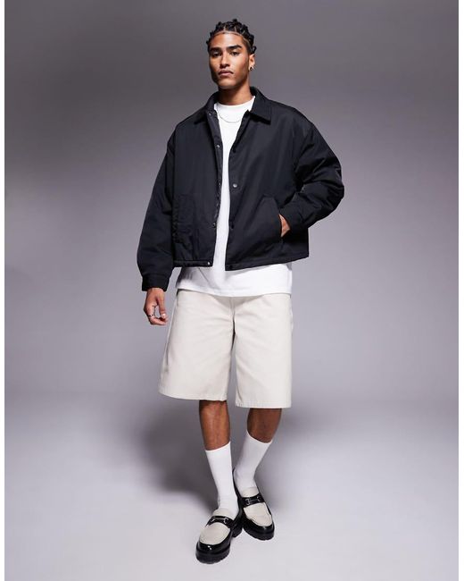 ASOS Blue Boxy Oversized Coach Jacket for men