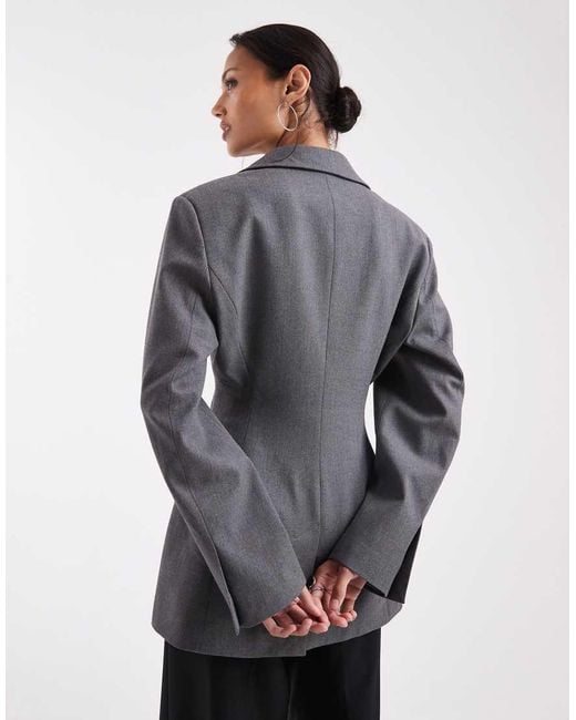 ASOS Gray Cinch Blazer