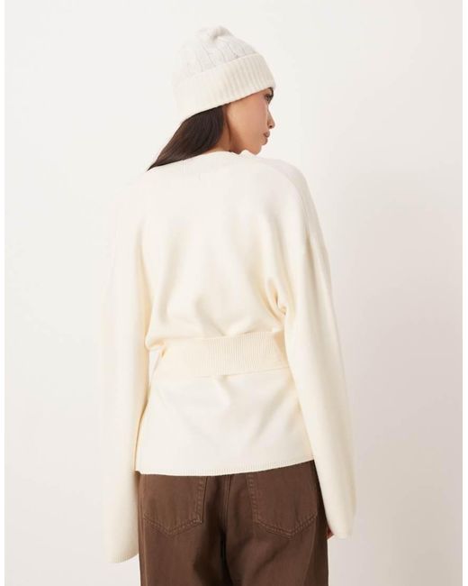 Gina Tricot Natural Knitted Wrap Kimono Cardigan
