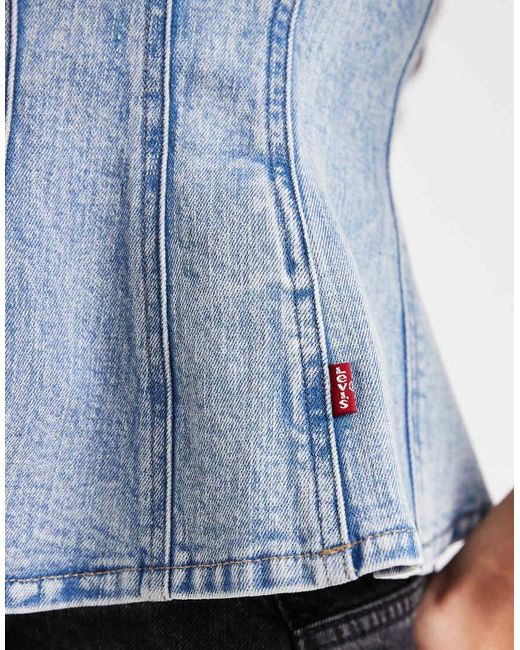 Levi's Blue Denim Peplum Top