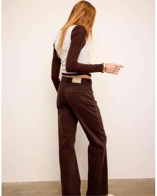 Stradivarius Natural D92 Straight Wide Jeans