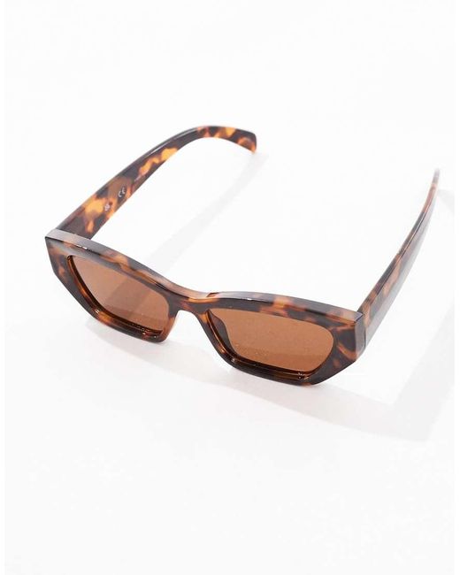 Occhiali Da Sole Cat-Eye Angolari Tartarugati di Vero Moda in Brown