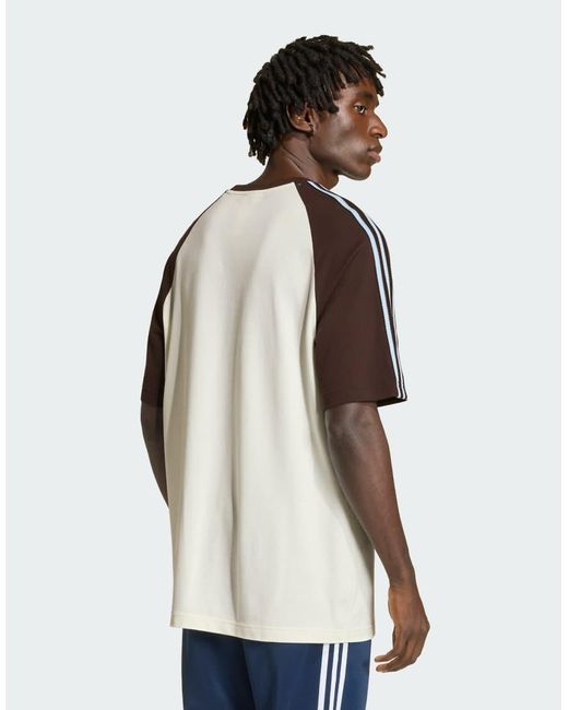 Adidas Originals Natural Britcore Short Sleeve Ringer T-Shirt for men