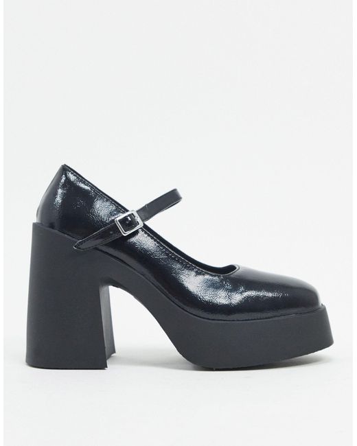 ASOS Polar Chunky High Heeled Mary Jane Shoes in Black - Lyst