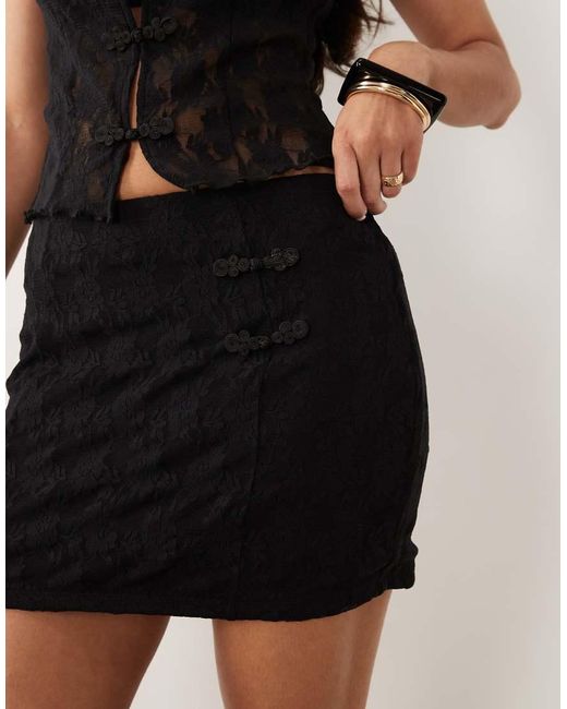 ASOS Black Co-ord Lace Skort With Trims