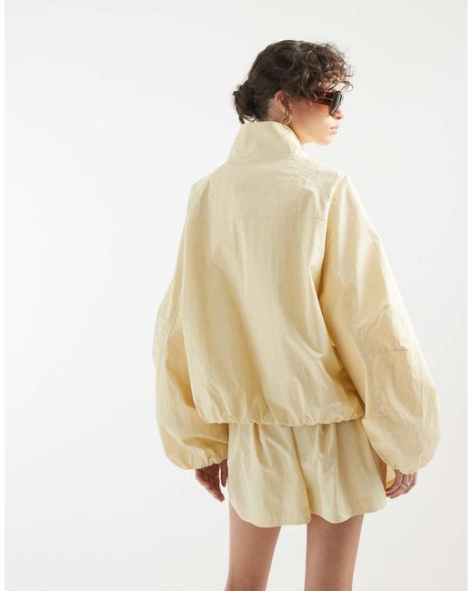 ASOS Natural Oversized Paper Touch Track Jacket