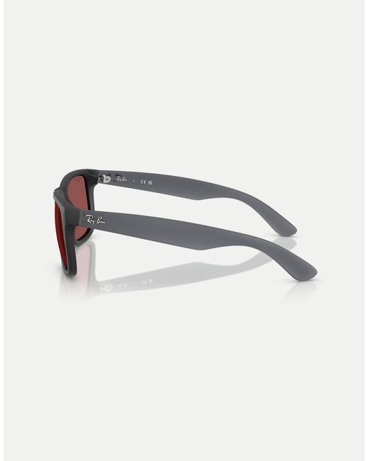 Ray-Ban – justin – klassische, eckige sonnenbrille in Brown für Herren