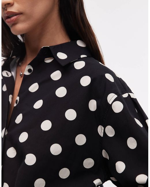 ASOS Black Oversized Shirt With Pleat