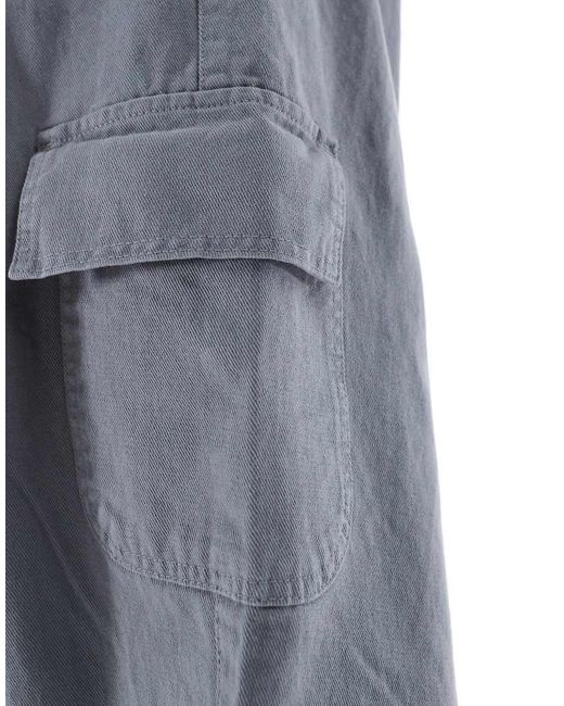 ASOS Gray Super Baggy Pull On Cargo for men