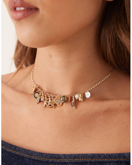 ASOS Brown – e zierliche halskette mit kleinen anhängern
