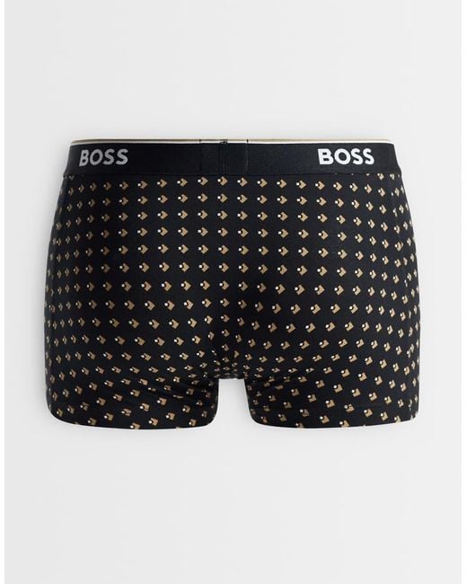 Boss Blue Power 3 Pack Logo Waistband Trunks for men