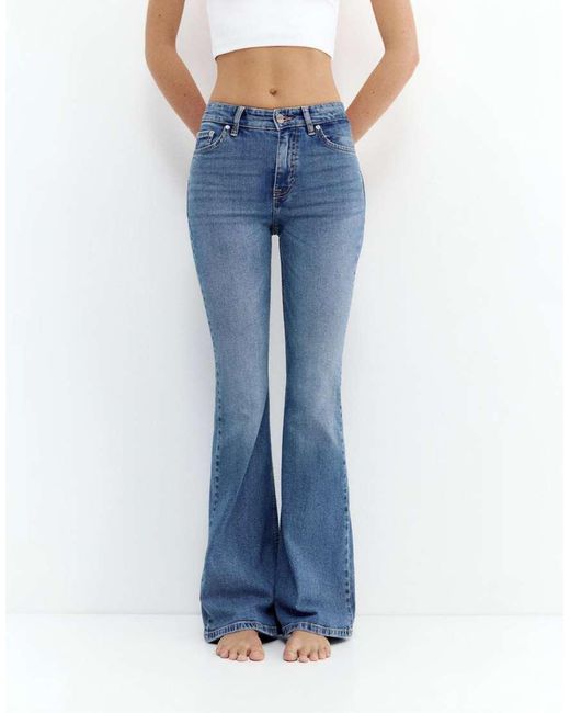 Pull&Bear Blue Petite Skinny Flared Jeans