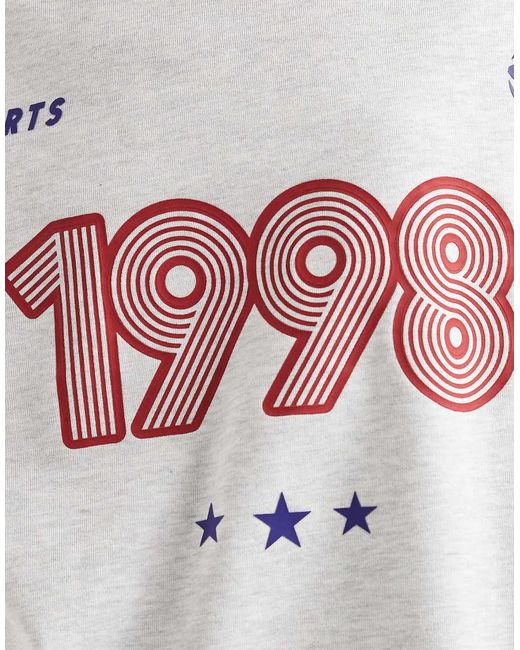 ASOS White Oversized Sweatshirt With 1998 Sports Graphic