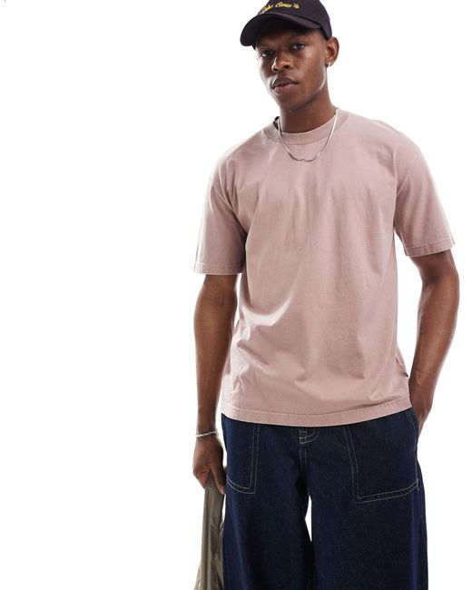 Hollister – schweres, kastiges t-shirt in Brown für Herren