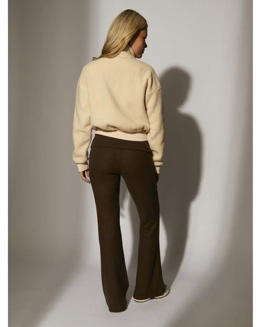 South Beach Natural Fleece Back Borg Cropped Jacket