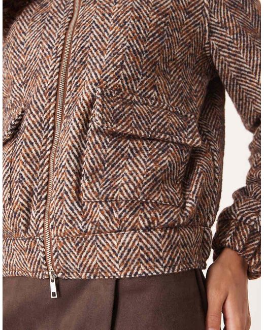 Threadbare Kort Bomberjack in het Brown