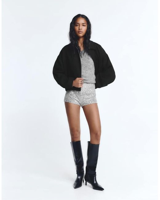 Pull&Bear Black Sequin Shorts