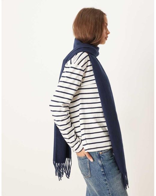 Sciarpa Con Frange di ASOS in Blue