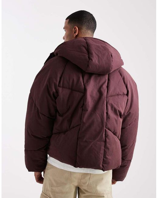 ASOS Brown Oversized Puffer Jacket for men