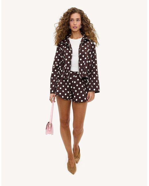 Loavies White Whimsical Fantasty Shorts With Polka Dots