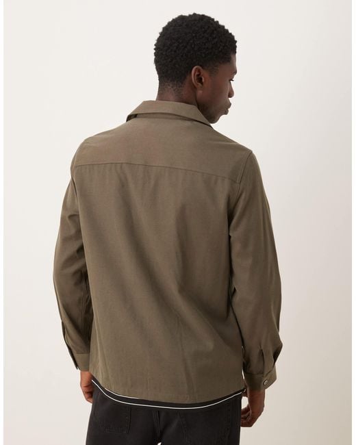 Mango – hemdjacke in Brown für Herren