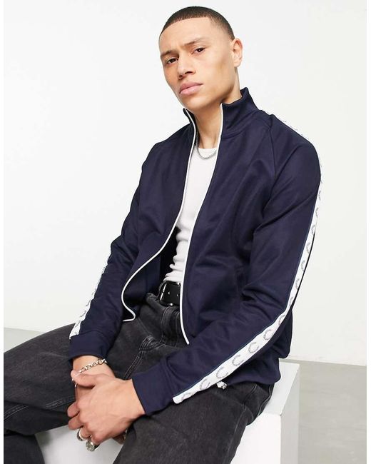 Fred Perry Blue Taped Track Jacket for men