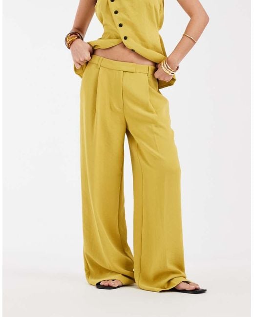 ASOS Metallic Tailored Low Rise Fluid Mensy Pants