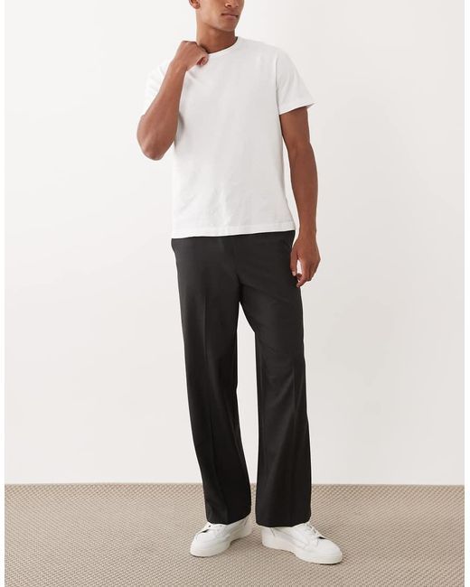ASOS Black Tailored Comfort Stretch Wide Leg Pants for men