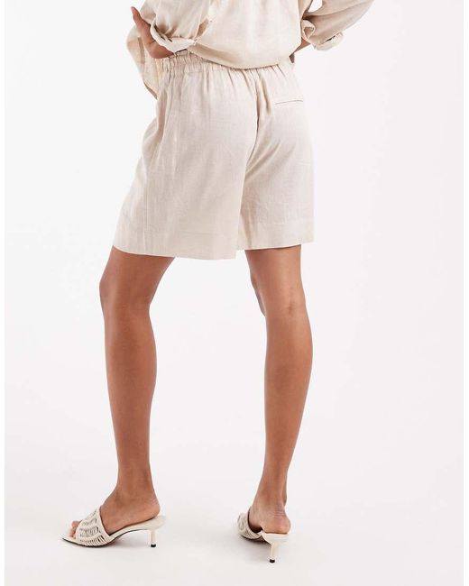 ONLY Shorts Van Linnen in het White
