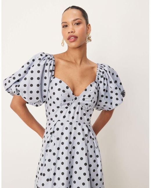 Sister Jane Blue Dream Puff Sleeve Ruffle Maxi Dress