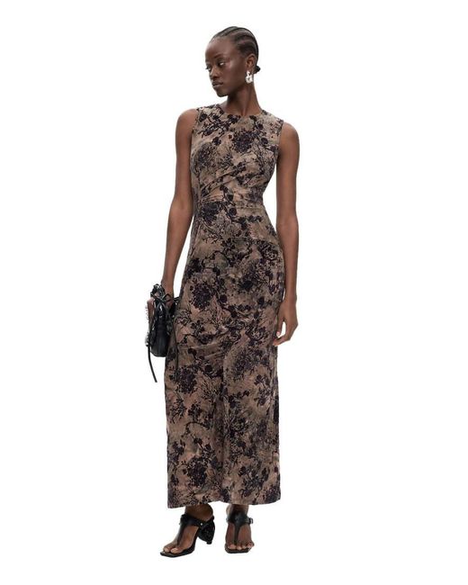 Desigual White Flocked Maxi Dress