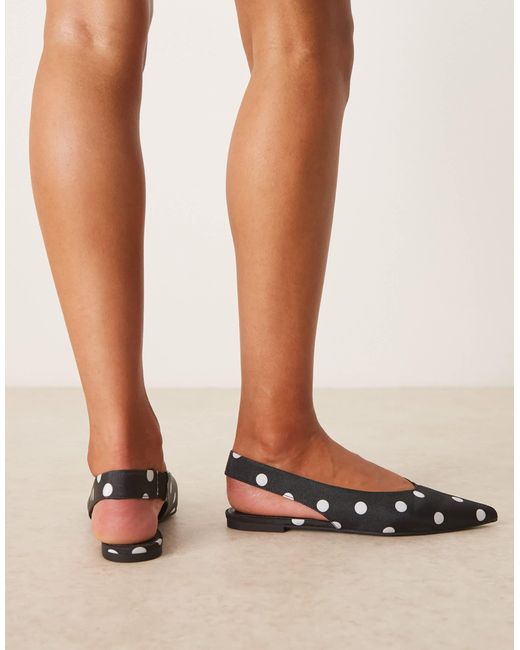 ASOS Brown – linford – ballerinas mit fersenriemchen und punktemuster