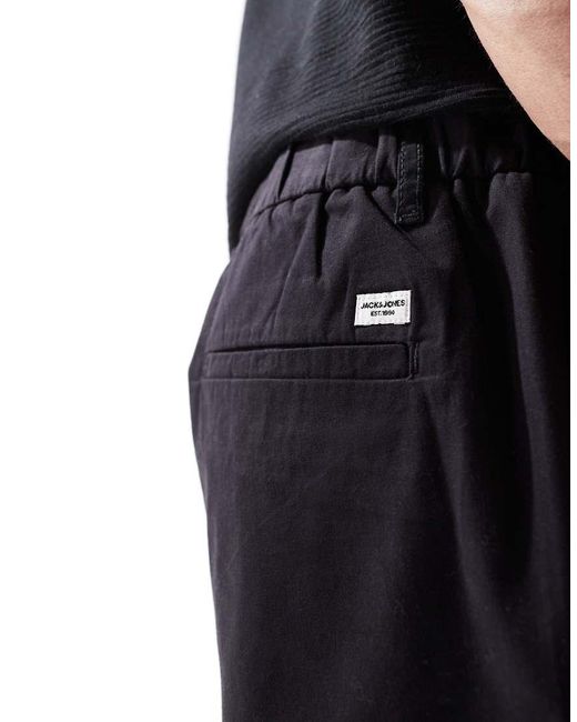 Jack & Jones Black Loose Fit Chino Short for men