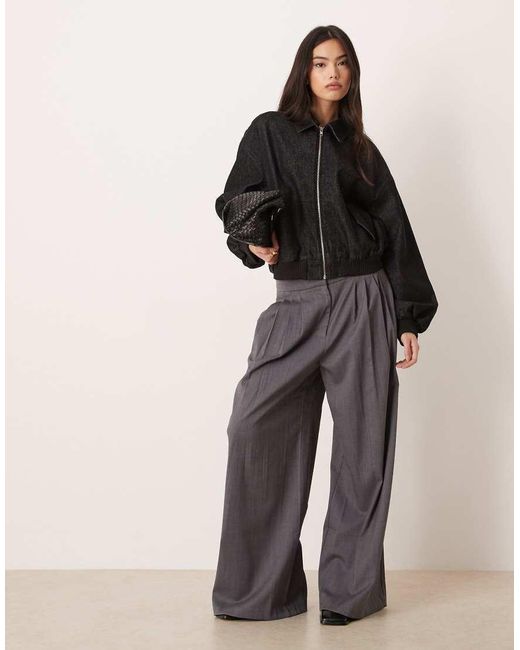 ASOS Black Oversized Denim Bomber Jacket