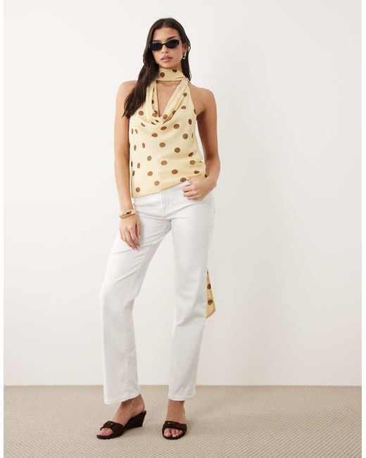 Gina Tricot Natural Halterneck Scarf Top