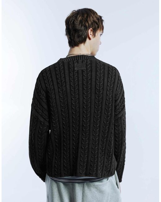 Pull&Bear – strickpullover in Black für Herren