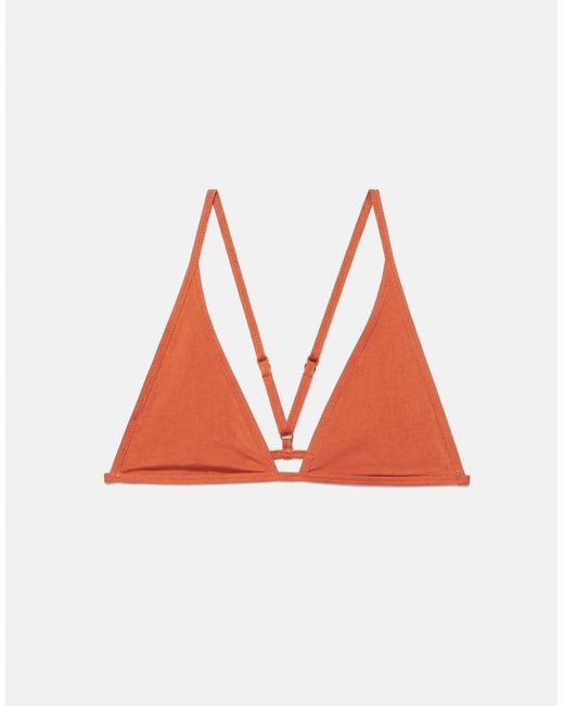 Pull&Bear Brown Adjustable Strap Bikini Top